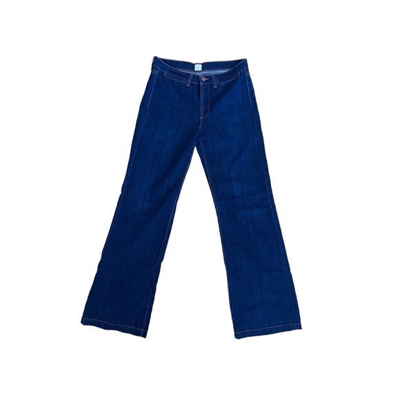 J Brand Dark Denim Mid-Waist Flared Jeans - Picture 1 of 5